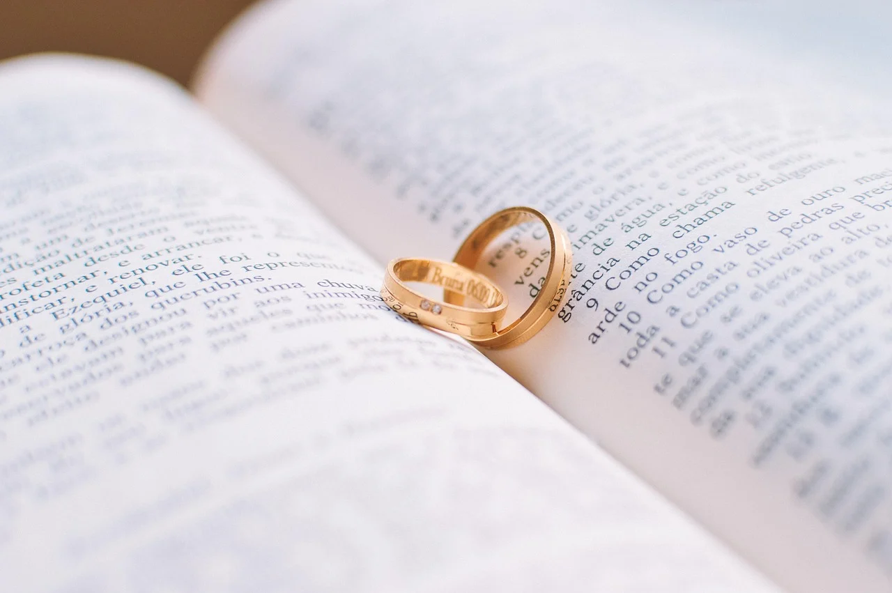 A couple of beautiful wedding rings.