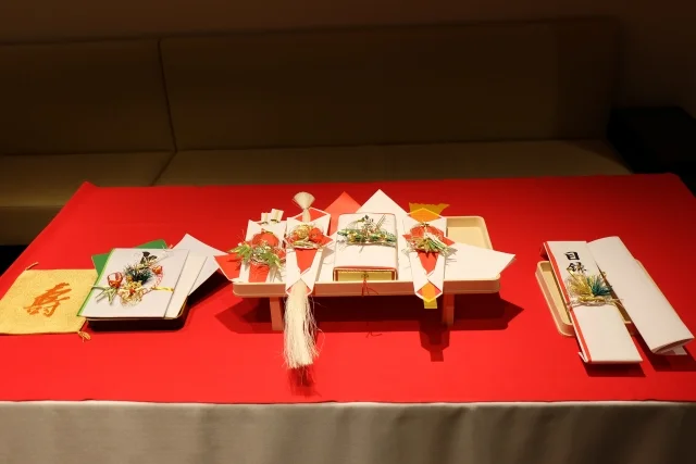 Traditional gift set arranged for Japanese Yuinou Engagement Ceremony
